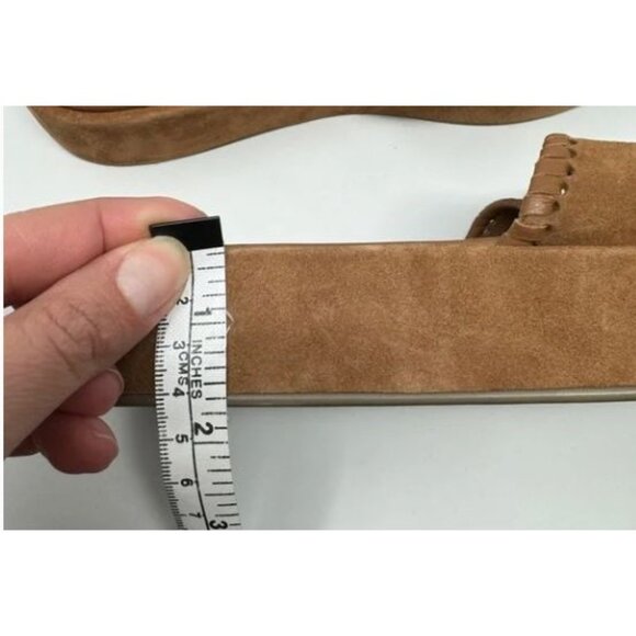 Boden Suede Platform Flatform Sandals Criss Cross Whipstitch Brown EU 41 US 9.5 - Picture 5 of 11